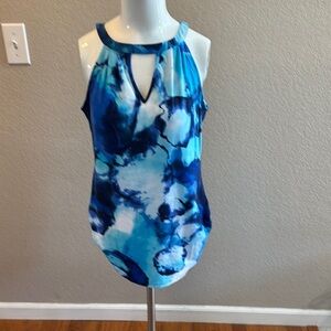 Essentials by‎ Milano Blue Patterned Top medium